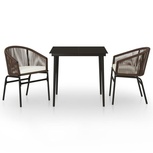 Unique 3-piece garden set brown 31