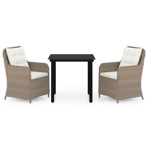 Unique 3-piece garden set brown 32