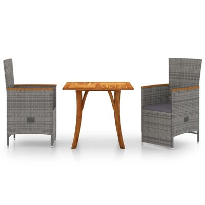 Unique 3-piece garden set gray 8