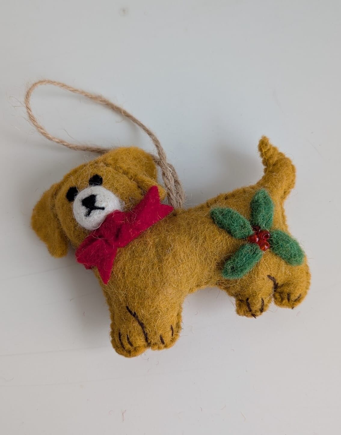 Décoration de Noël en feutre pour chien faite à la main