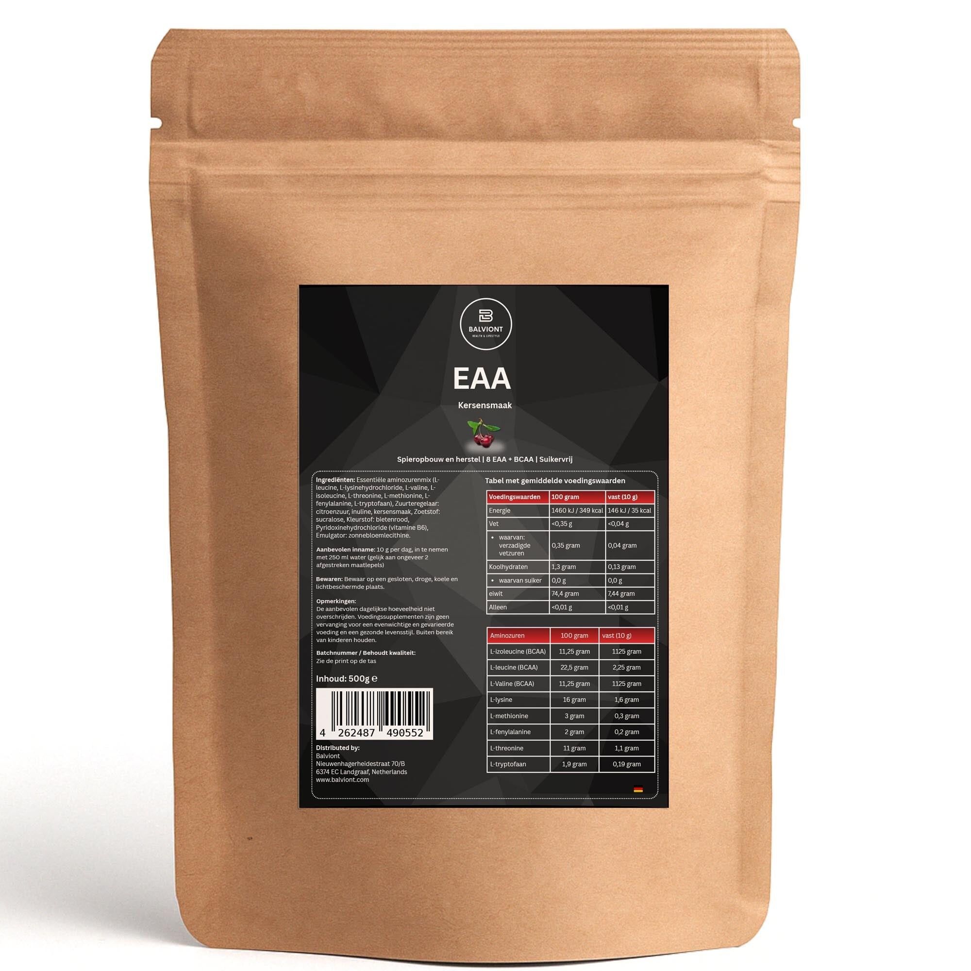 EAA Powder (Essential Amino Acids) – Cherry – 500 g