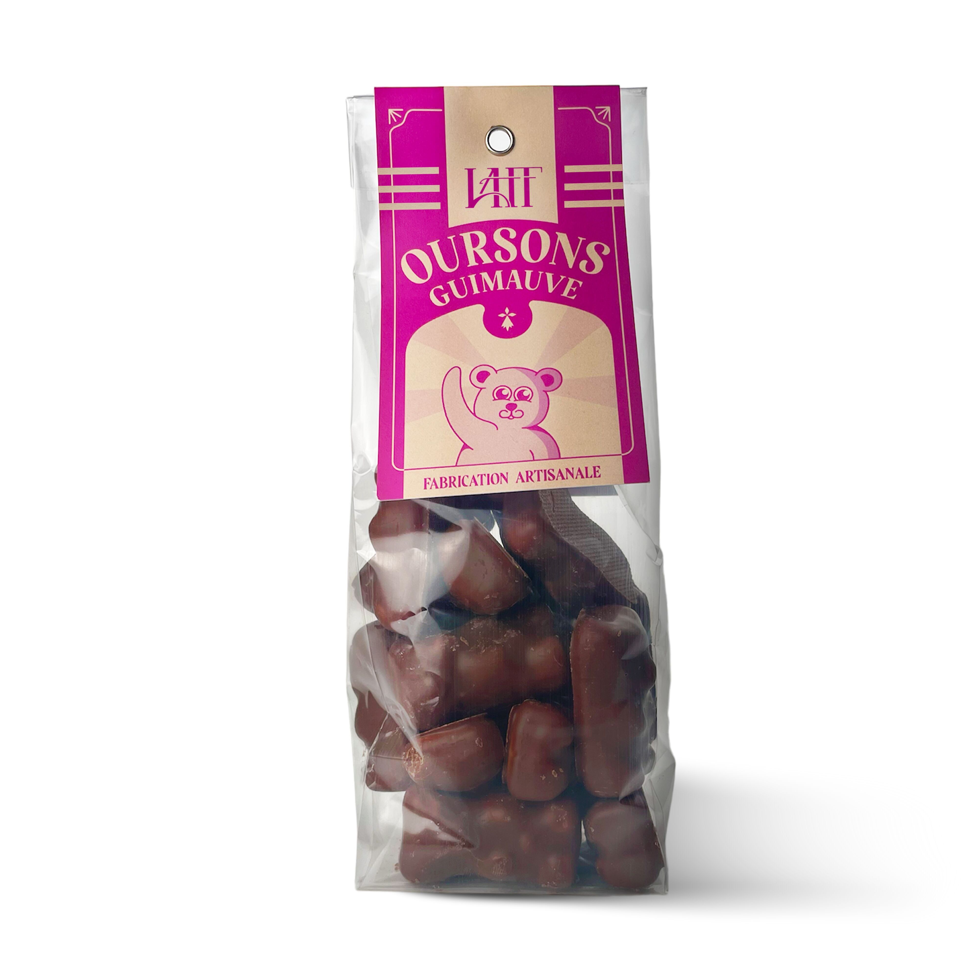 Milk chocolate-covered marshmallow bears - Gourmet confectionery bag
