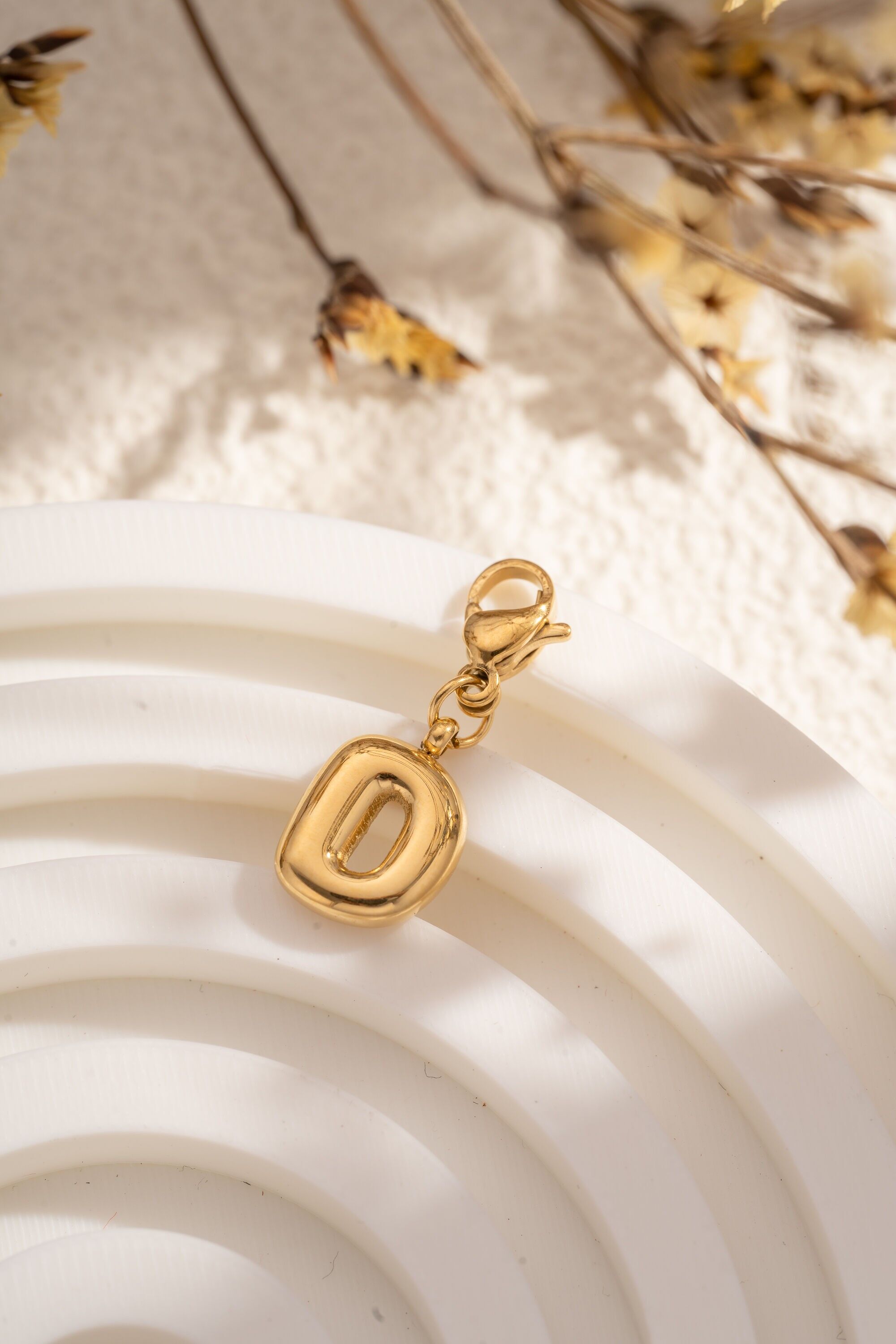 Pendentif lettre D alphabet acier inoxydable personnalisable