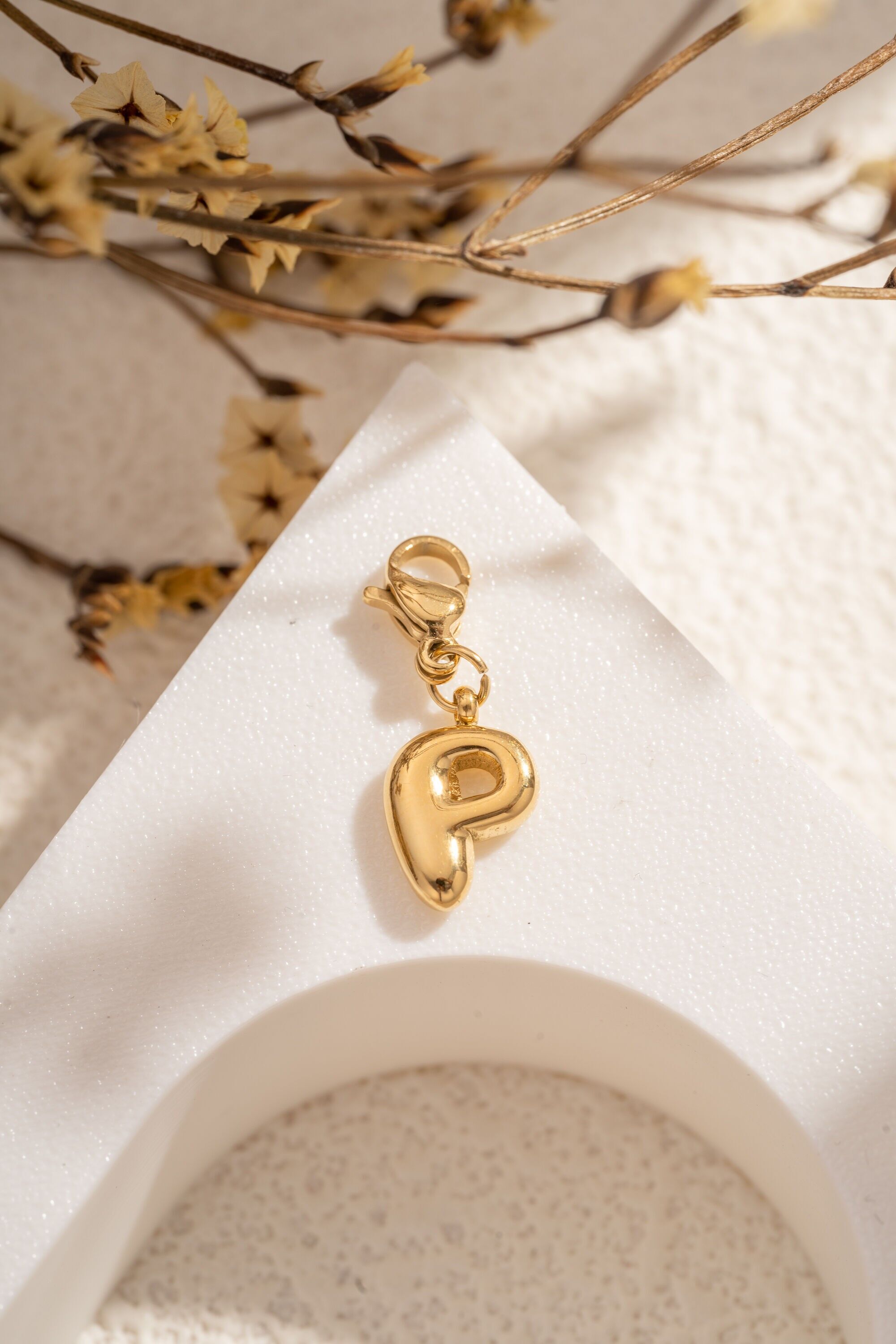 Eleganter Edelstahl Buchstabe P Anhänger Personalisierbar