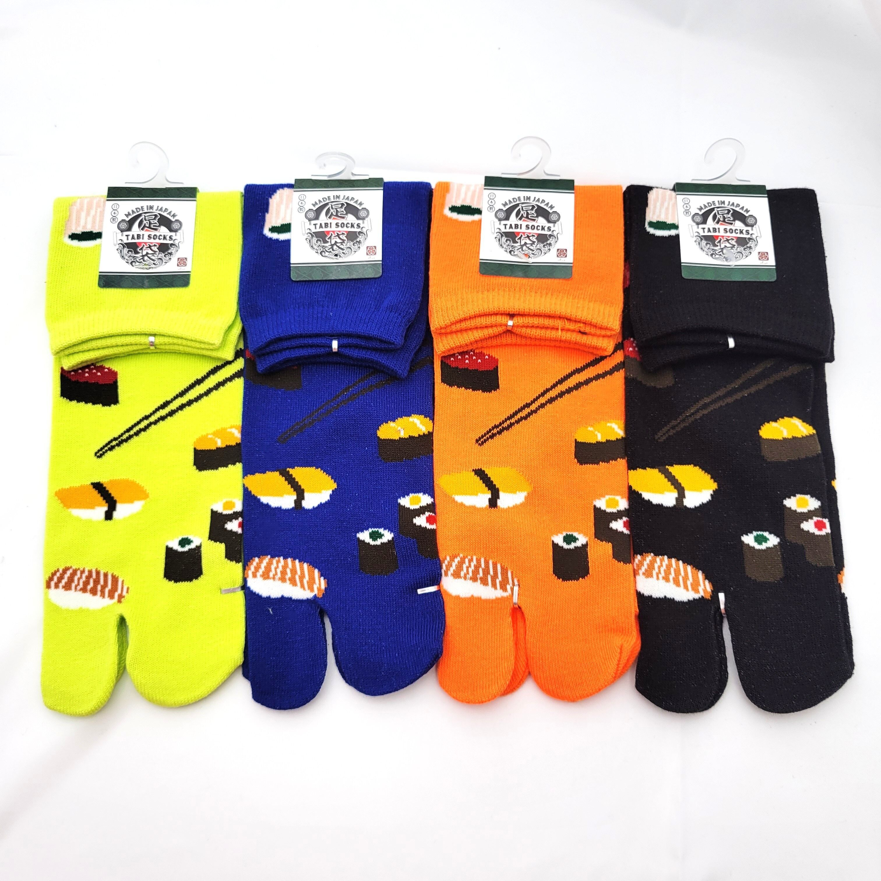 Japanische Tabi-Socken – Buntes Sushi-Muster – Größe 40–45 (6er-Packung)
