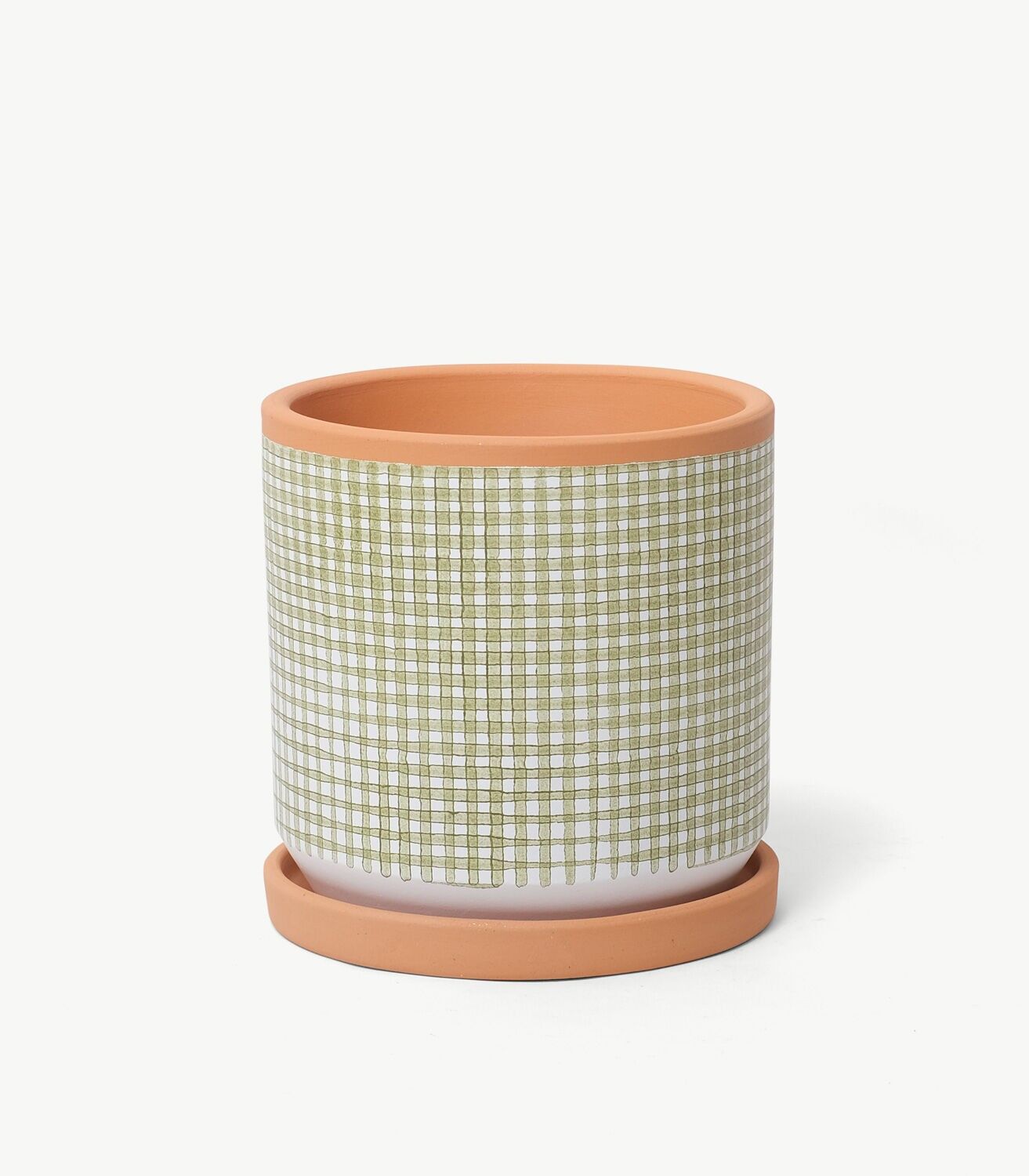 Grande jardinière en argile vert mousse avec soucoupe CA2010CVMM