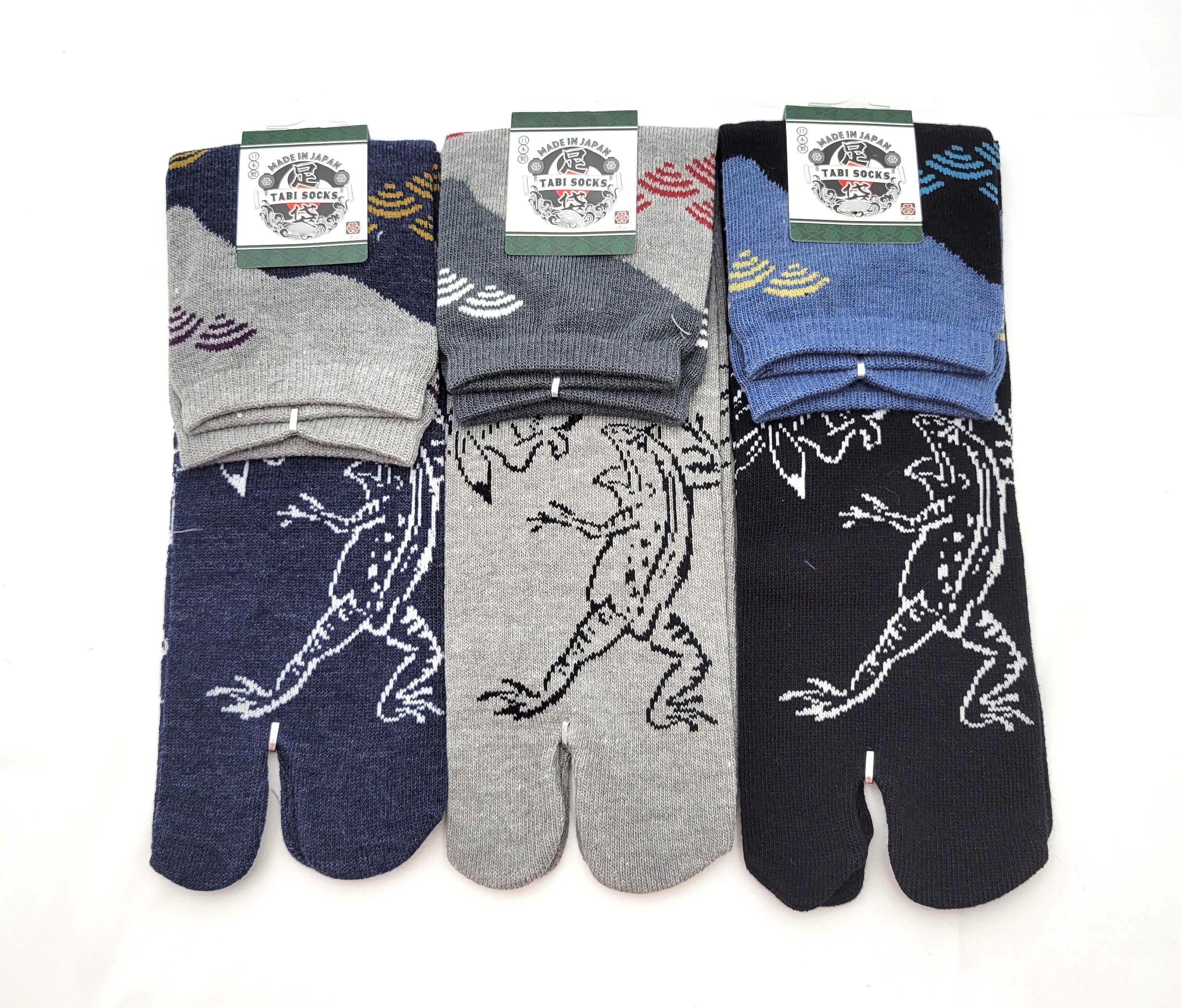 Japanische Tabi-Socken – Froschmuster – Größe 40–45