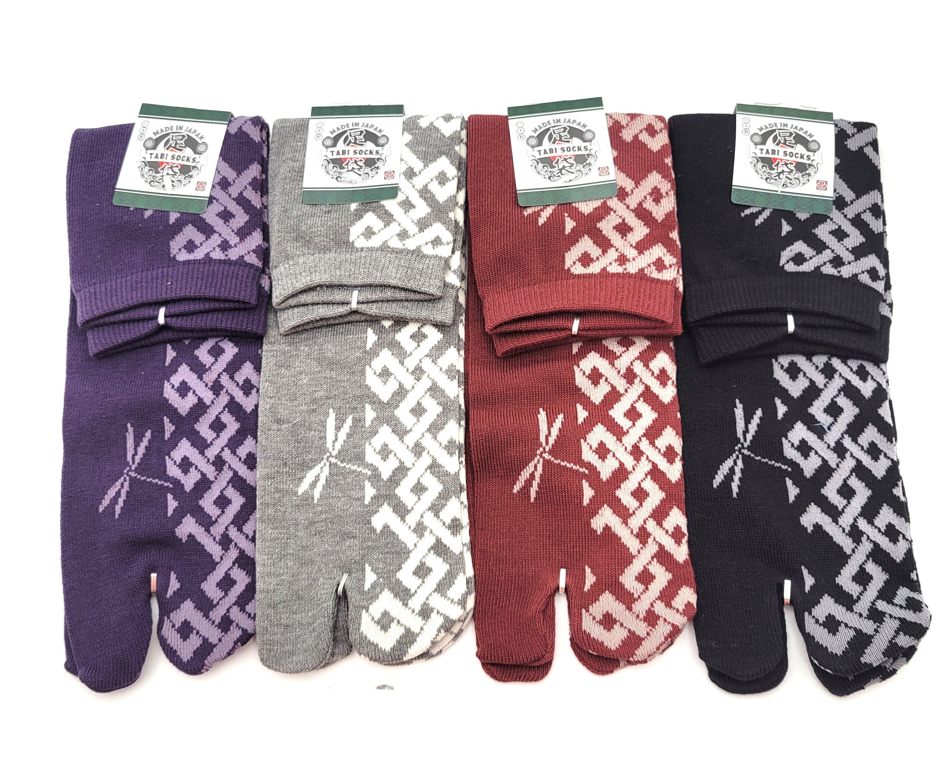 Japanische Tabi-Socken – Libellenmuster – Größe EU 40–45