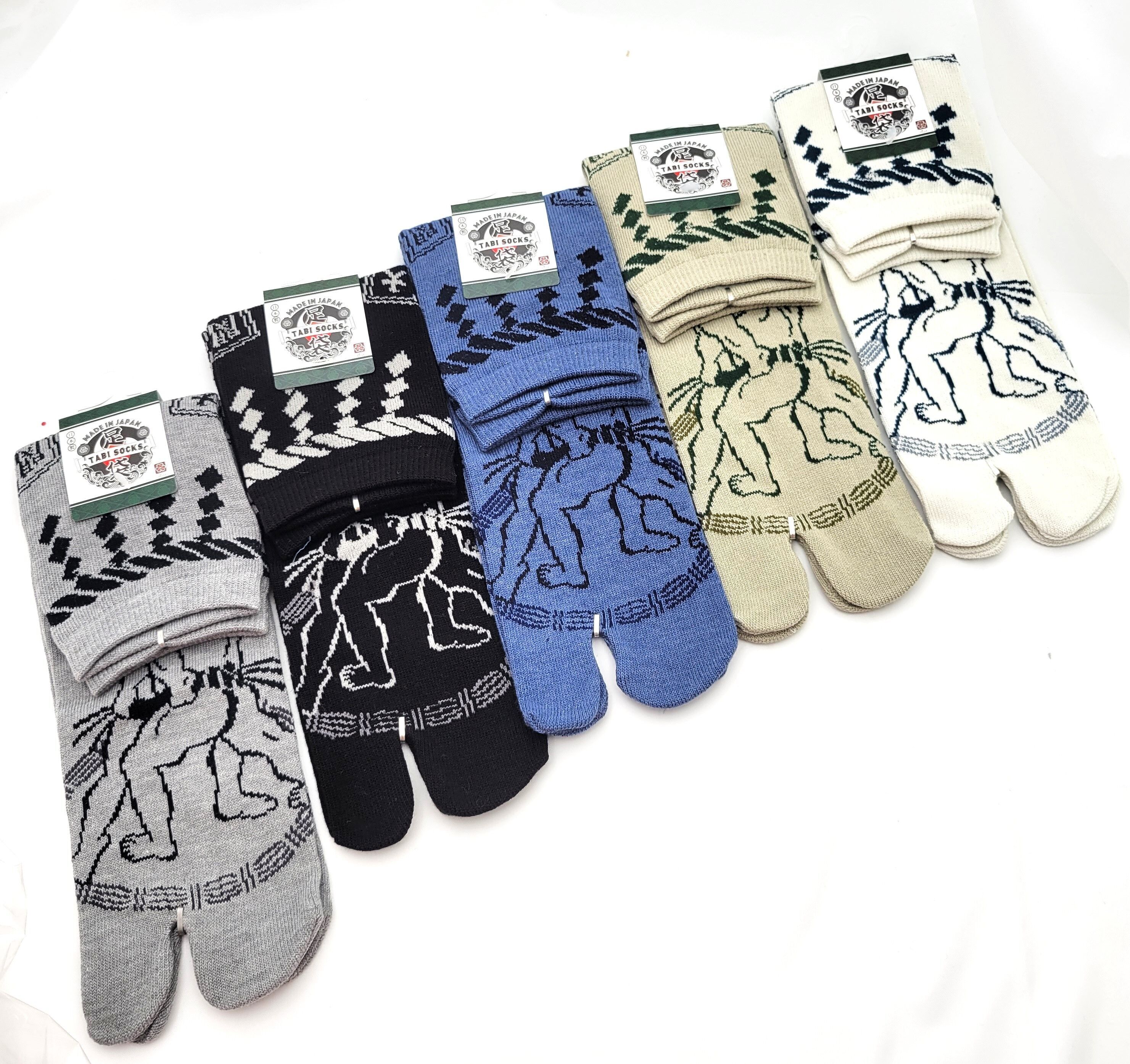 Japanische Tabi-Socken – Sumo-Duell-Muster – Größe 40–45