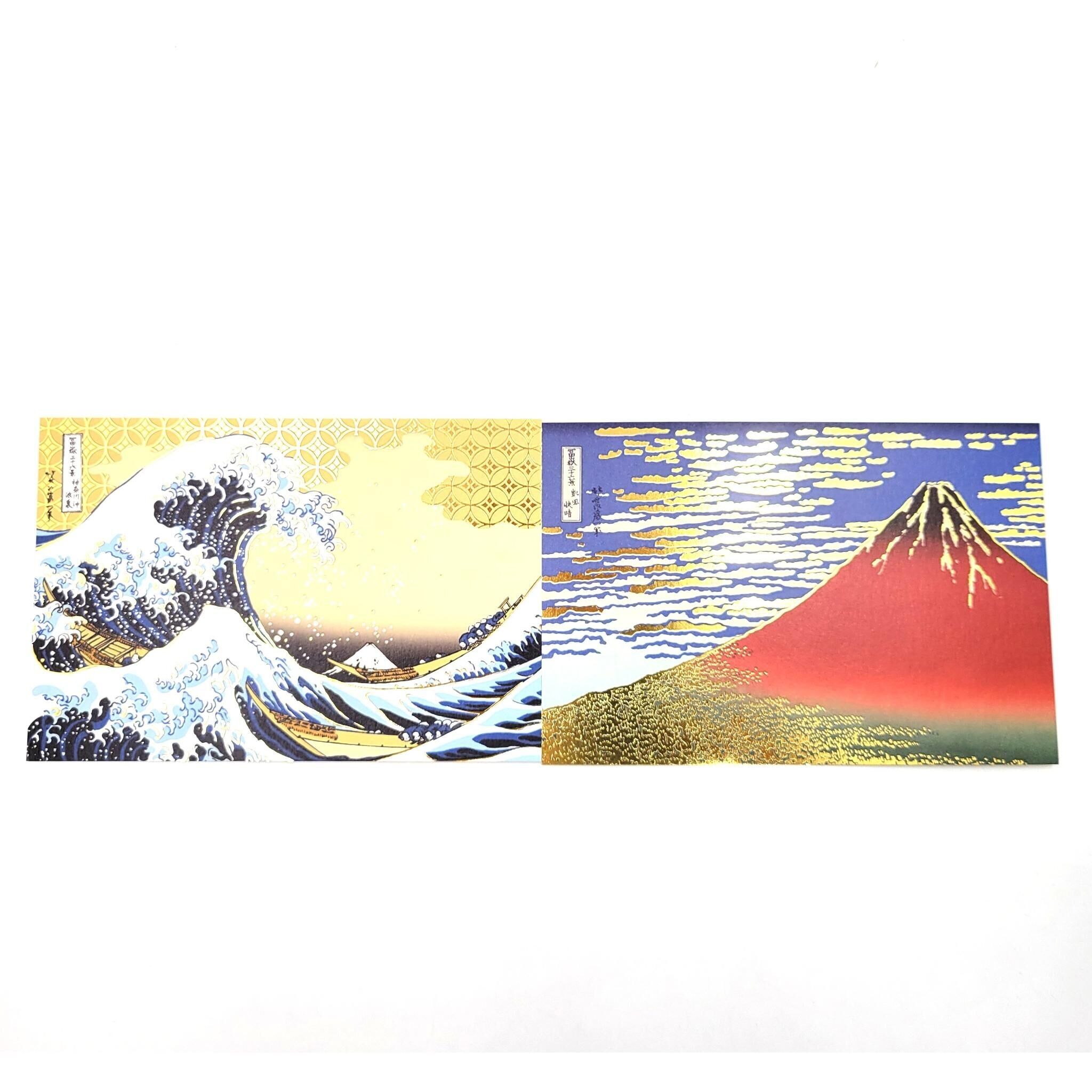 Hochwertige japanische Postkarte mit Hokusai-Motiv