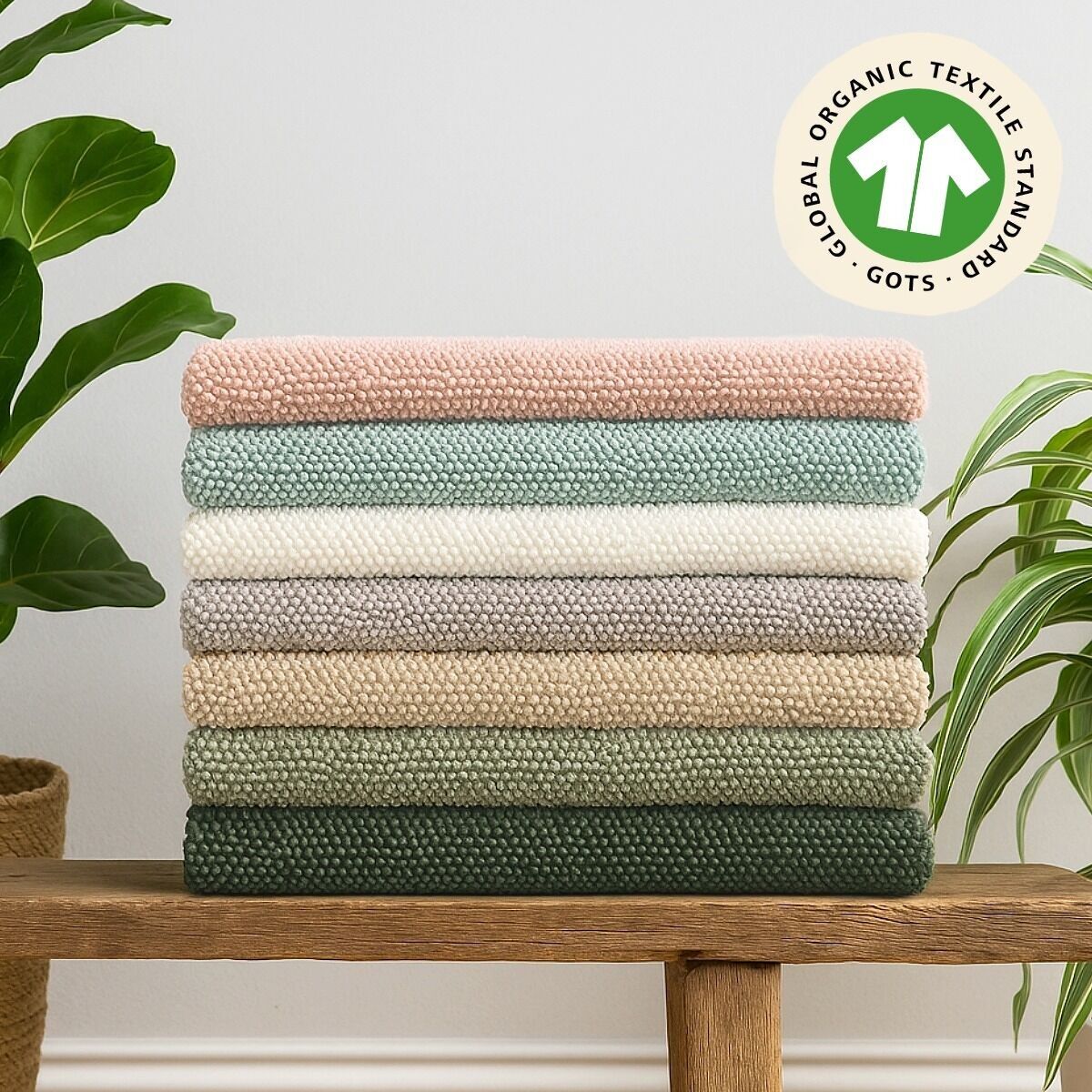 Tappetino da bagno Loop in cotone biologico - Tappeto da bagno reversibile in spugna 50 x 80 cm