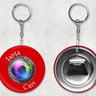 Large Santa Cam bottle opener keyring - 58mm