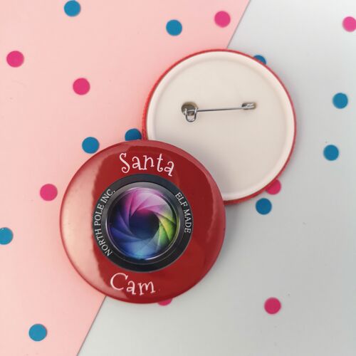 Large Santa Cam Badge - 58mm