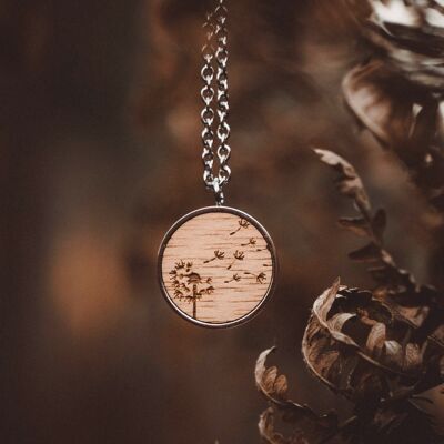 Necklace Skyla "Dandelion" | Wooden jewelry | Nut wood