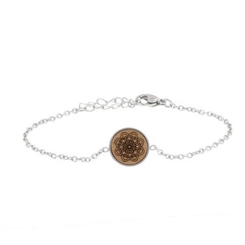 Bracelet "Mandala" Skyla | Bijoux en bois | Bois de noix 1