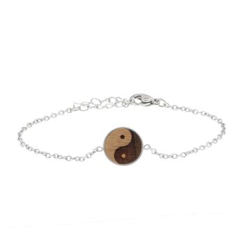 Bracelet Skyla "Yin & Yang" | Bijoux en bois | Bois de noix 1