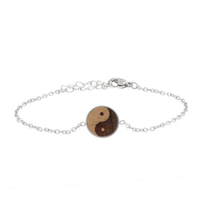 Pulsera Skyla "Yin & Yang" | Joyas de madera | Madera de nuez