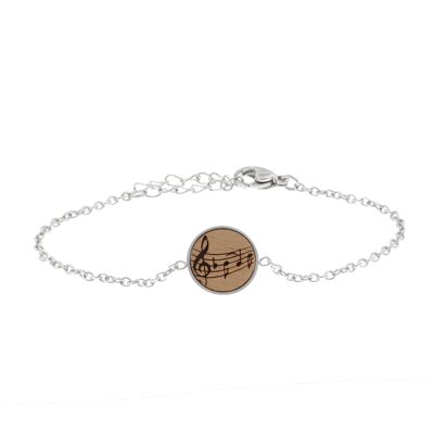 Pulsera Skyla "Notas" | Joyas de madera | Madera de nuez