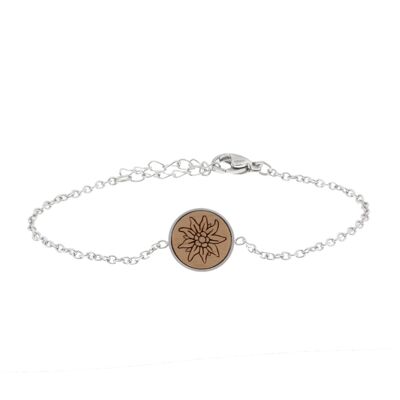 Bracelet Skyla "Edelweiss" | Bijoux en bois | Bois de noix
