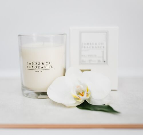 No. 1 white 35hr glass candle