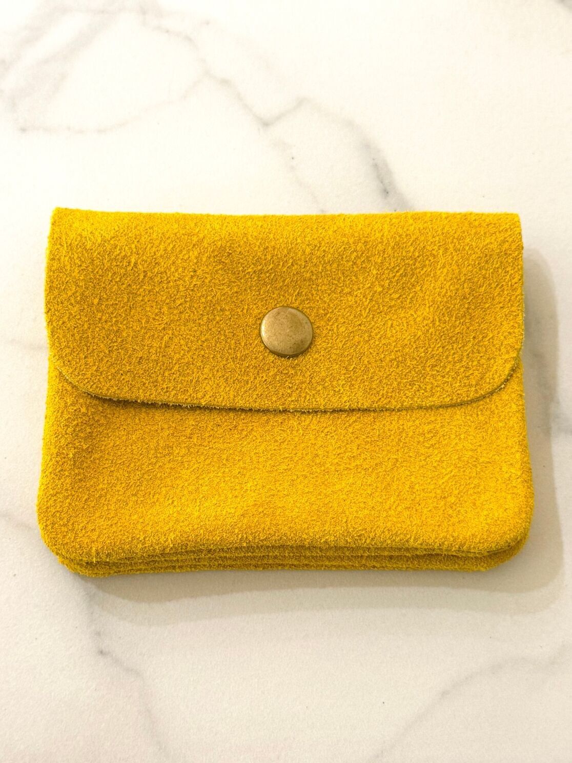 Suede Leather Coin & Card Purse 