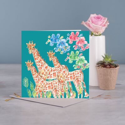 Tarjeta de saludos de jirafas