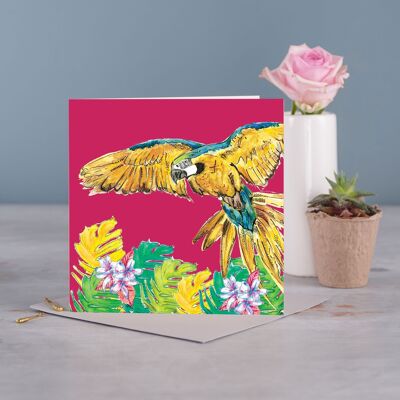 Tropical Parrot Greetings Card