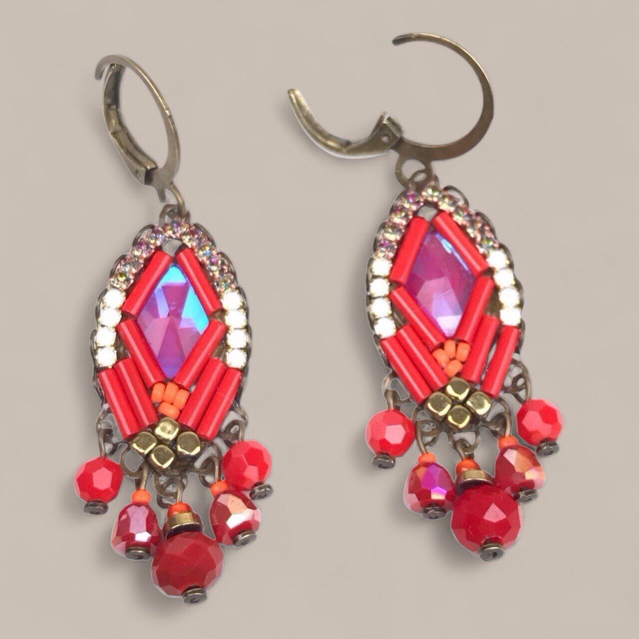 Orecchini in cristallo Rouge (gancio)