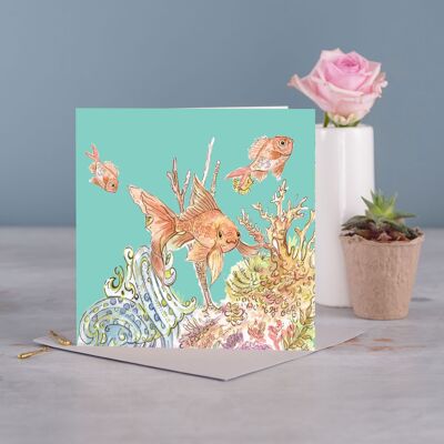 Gold Fish Greetings Card