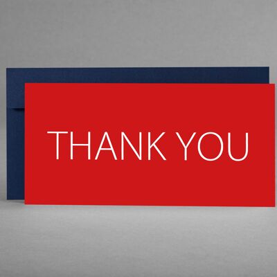 INTERNATIONAL: 5 rote Danke-Karten "Thank You" inkl. Kuverts