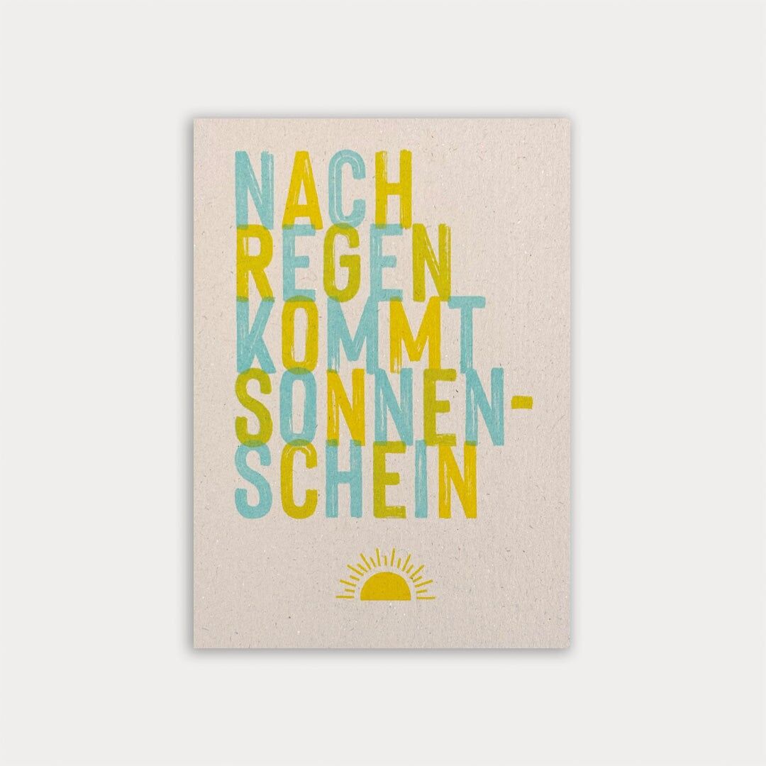 Cartolina / Dopo la pioggia arriva il sole / Stampa Riso