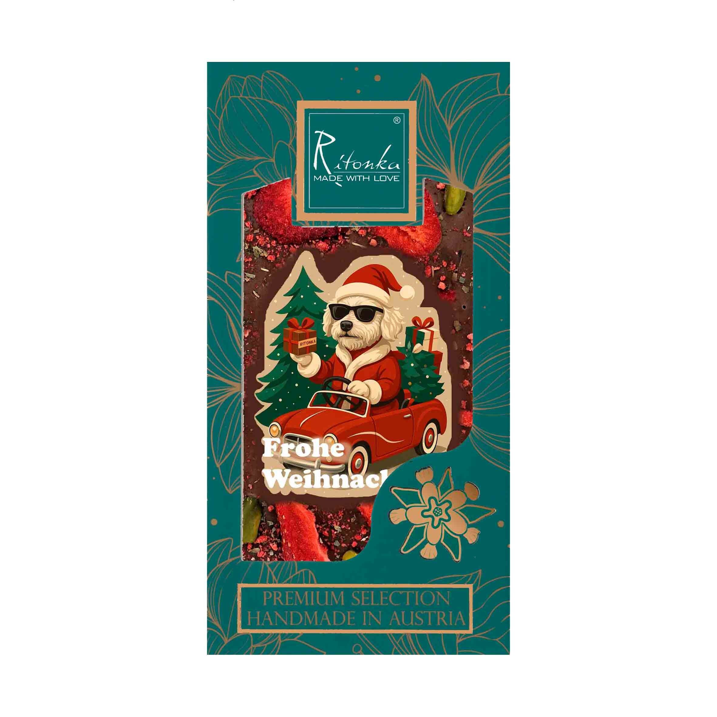 Cioccolato al latte premium Sir Bobby the Dog - Babbo Natale 95 g