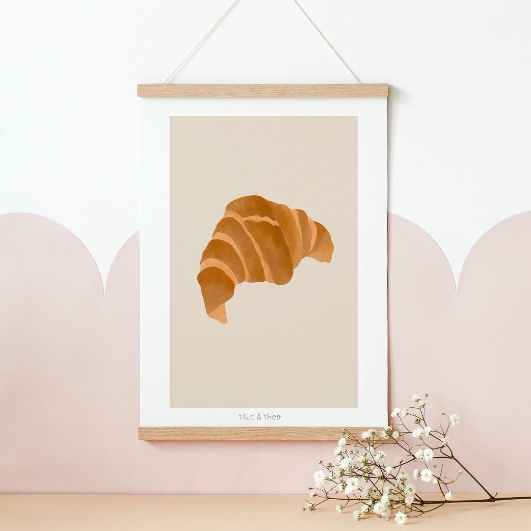 Affiche Croissant petit-déjeuner simple - impression d'art motif croissant cuisine
