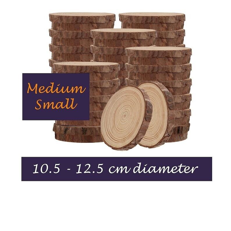 Rodaja de madera rústica con corteza: centro de mesa para bodas (10.5cm-12.5cm)