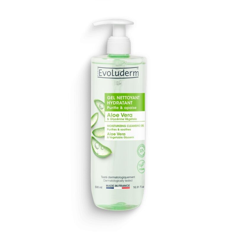 Gel Nettoyant Hydratant Aloe Vera - 500ml - 97% d'Ingrédients d'Origine Naturelle