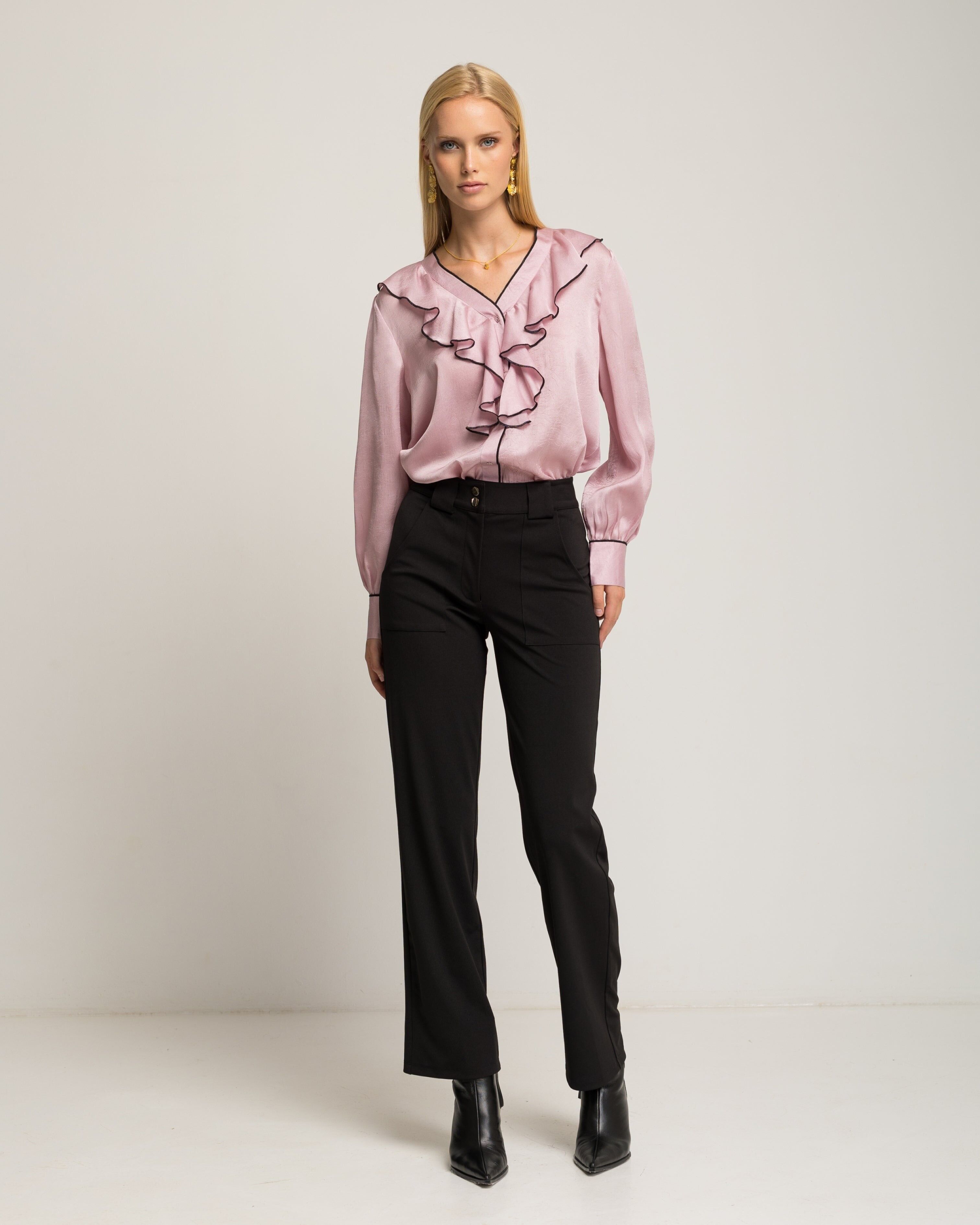 Pantaloni neri a gamba dritta Vaniare