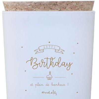Artisanal Vegetable Candle “Happy Birthday” Pistachio-Almond