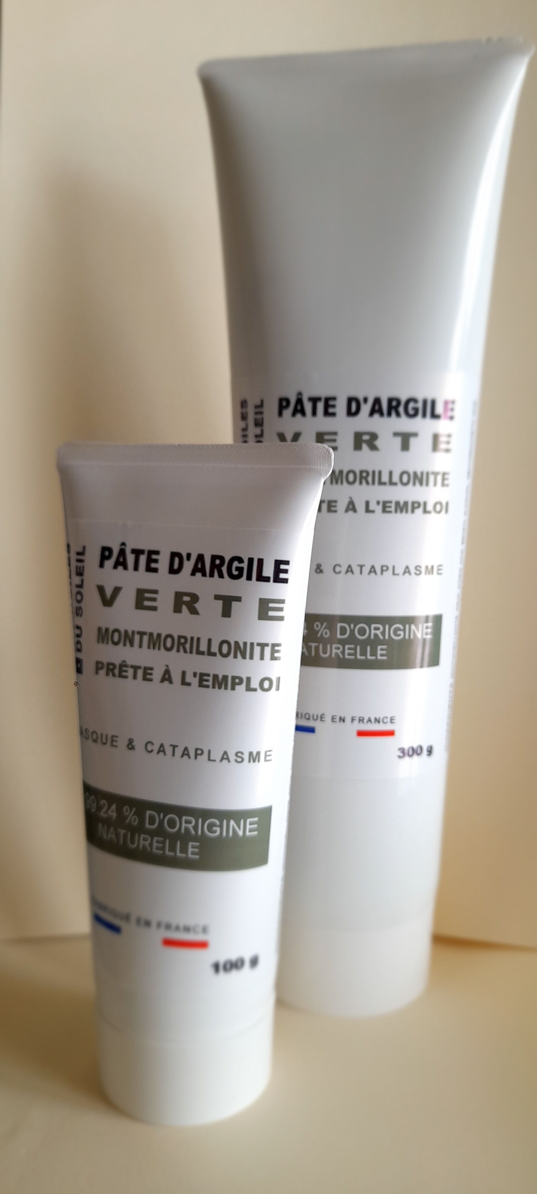 Pâte d'argile verte montmorillonite