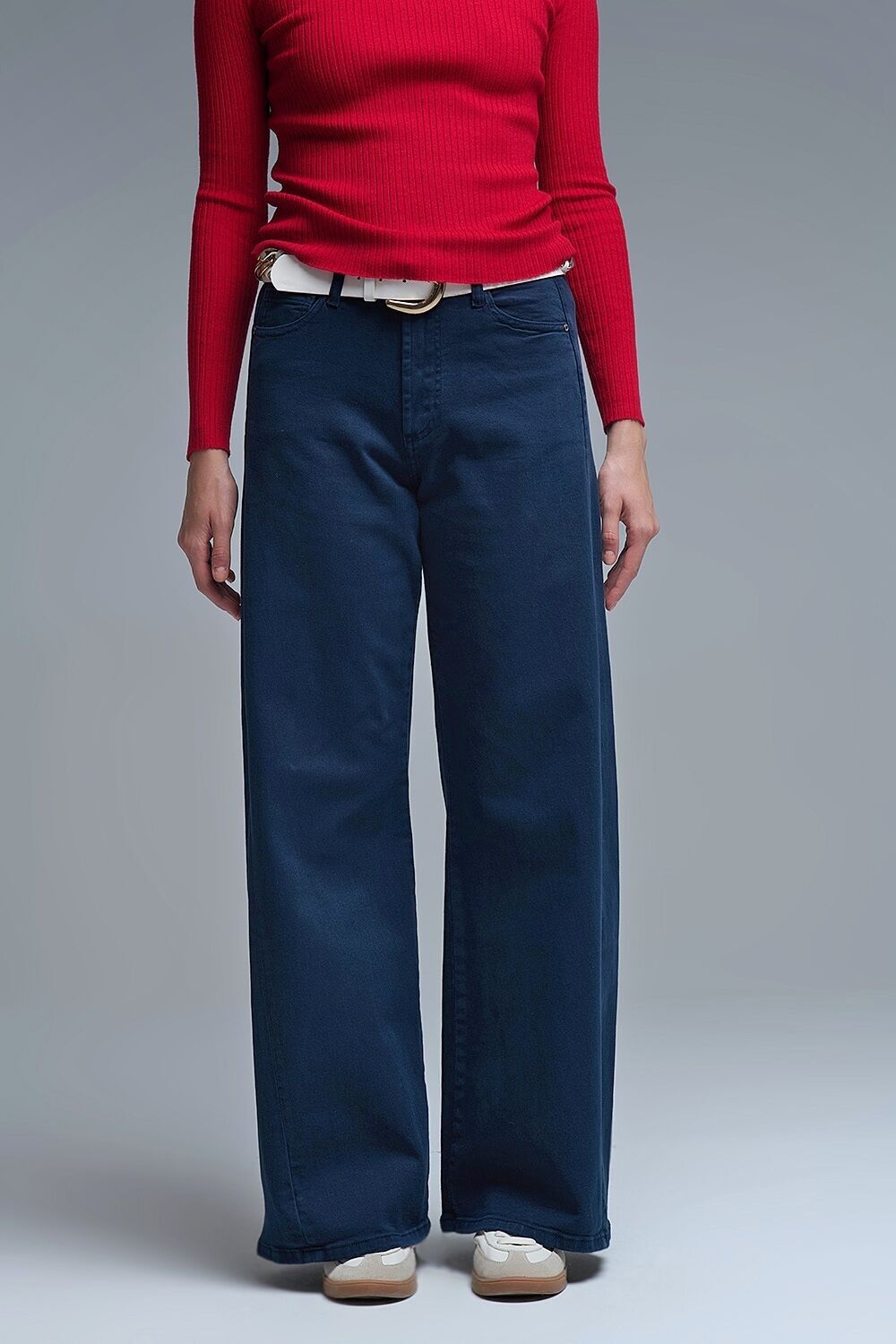 Pantaloni extra larghi in blu navy