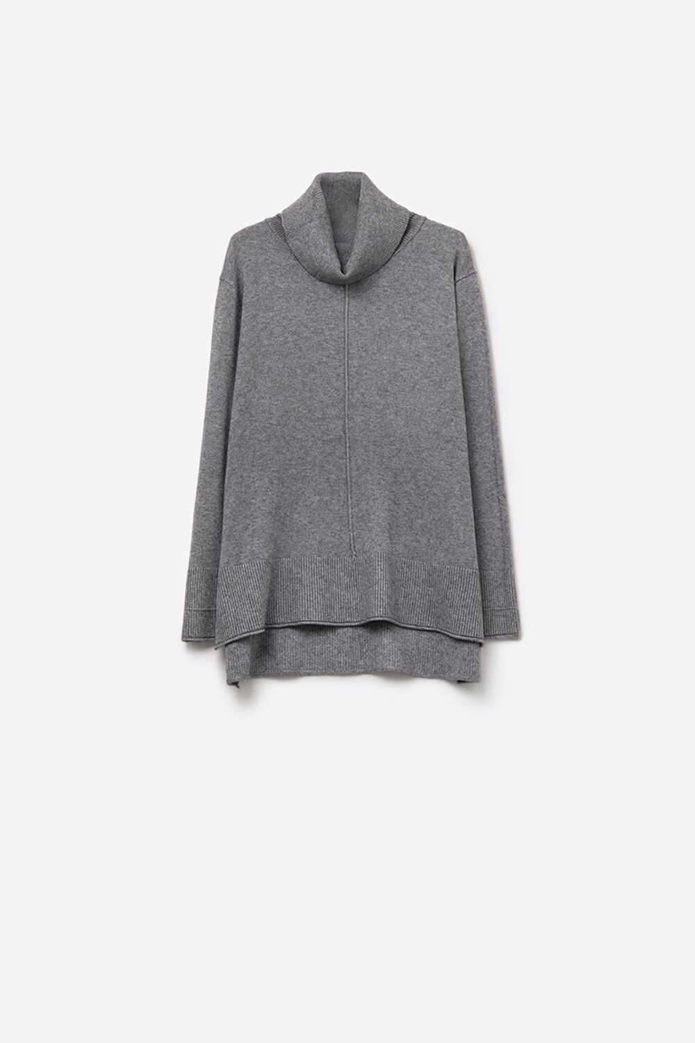 Oversized Roll Neck Sweater in Gray