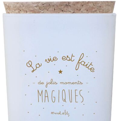 Artisanal Vegetable Candle “Life Is Made Of Pretty Magical Moments” Pistachio-Almond