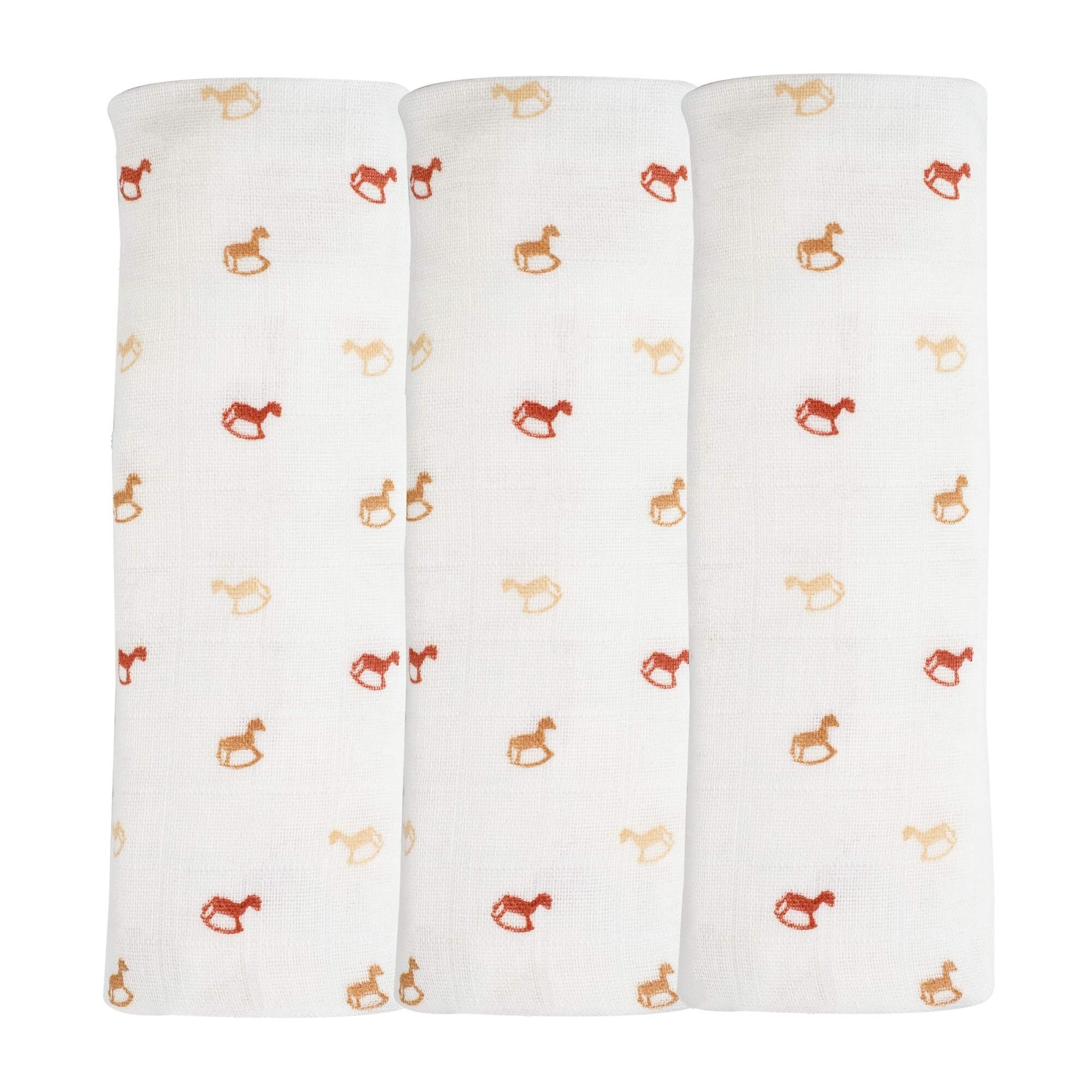 Lot de 3 langes 70x70cm - Cheval à bascules