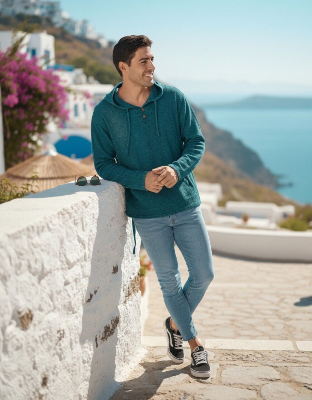 Light blue boho hoodie | Kimago