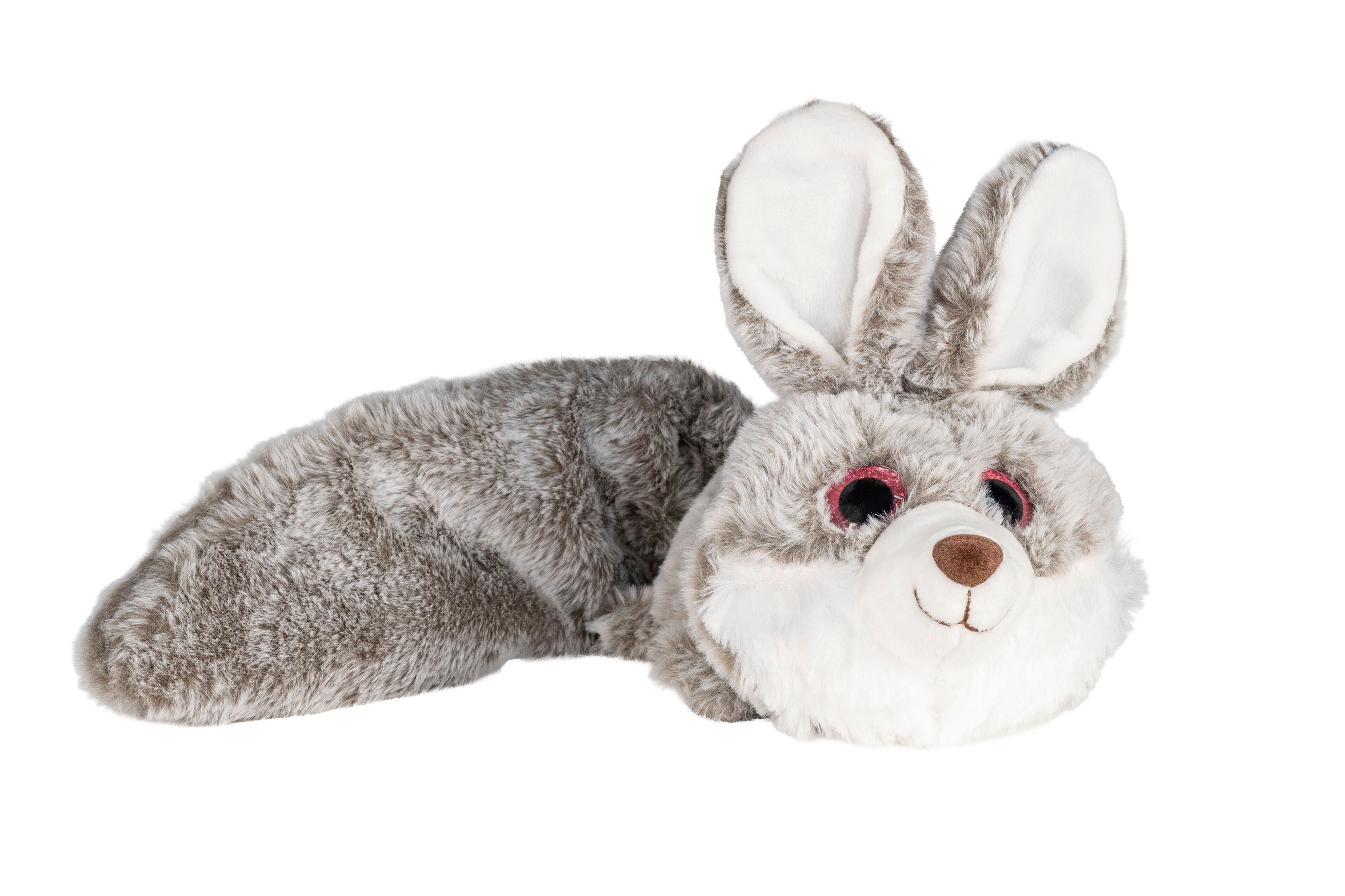 peluche coniglio grigio con coda lunga