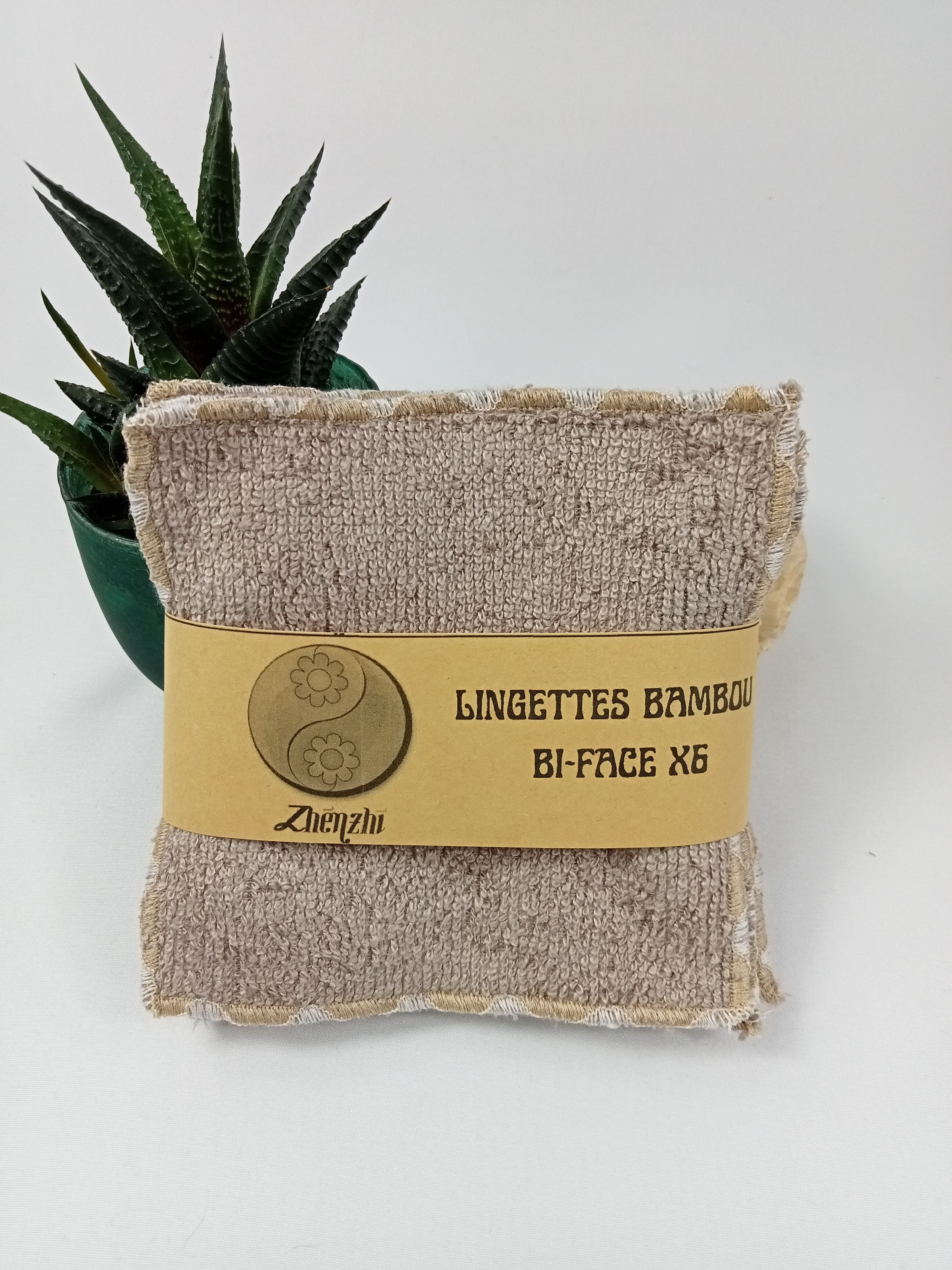 Double-sided bamboo wipes x6