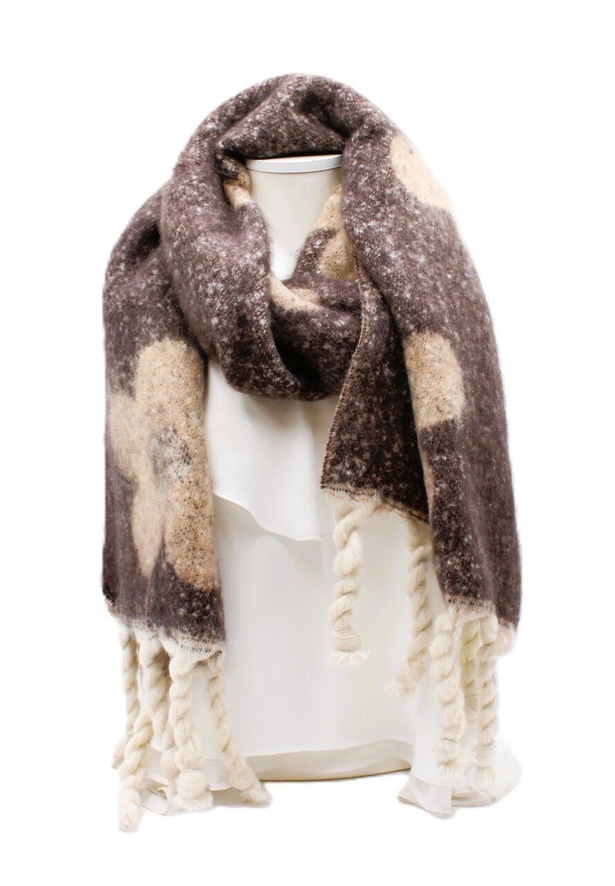 sciarpa calda con motivo floreale