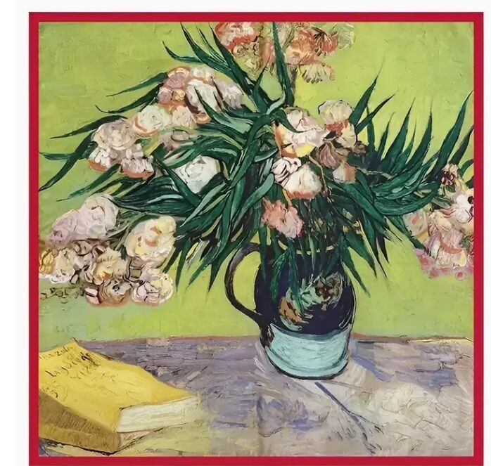 Scarf - Vase with Oleanders and Books - by Vincent van Gogh