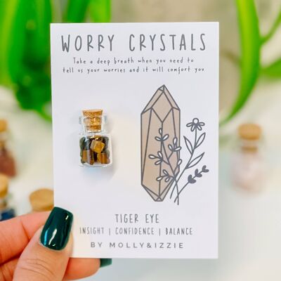 Tiger Eye Worry Crystals on Card
