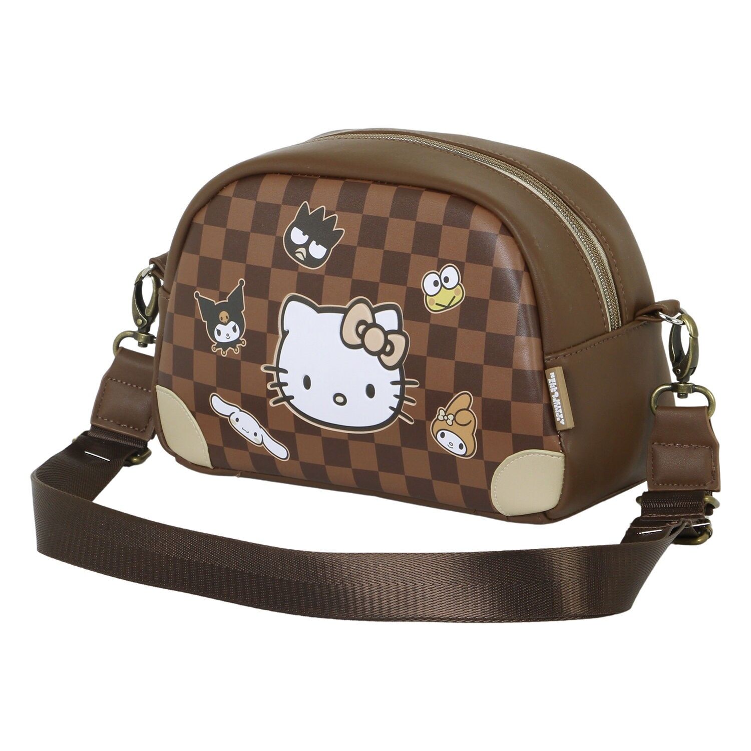 Borsa a tracolla Hello Kitty Squares Bowling Lite, marrone