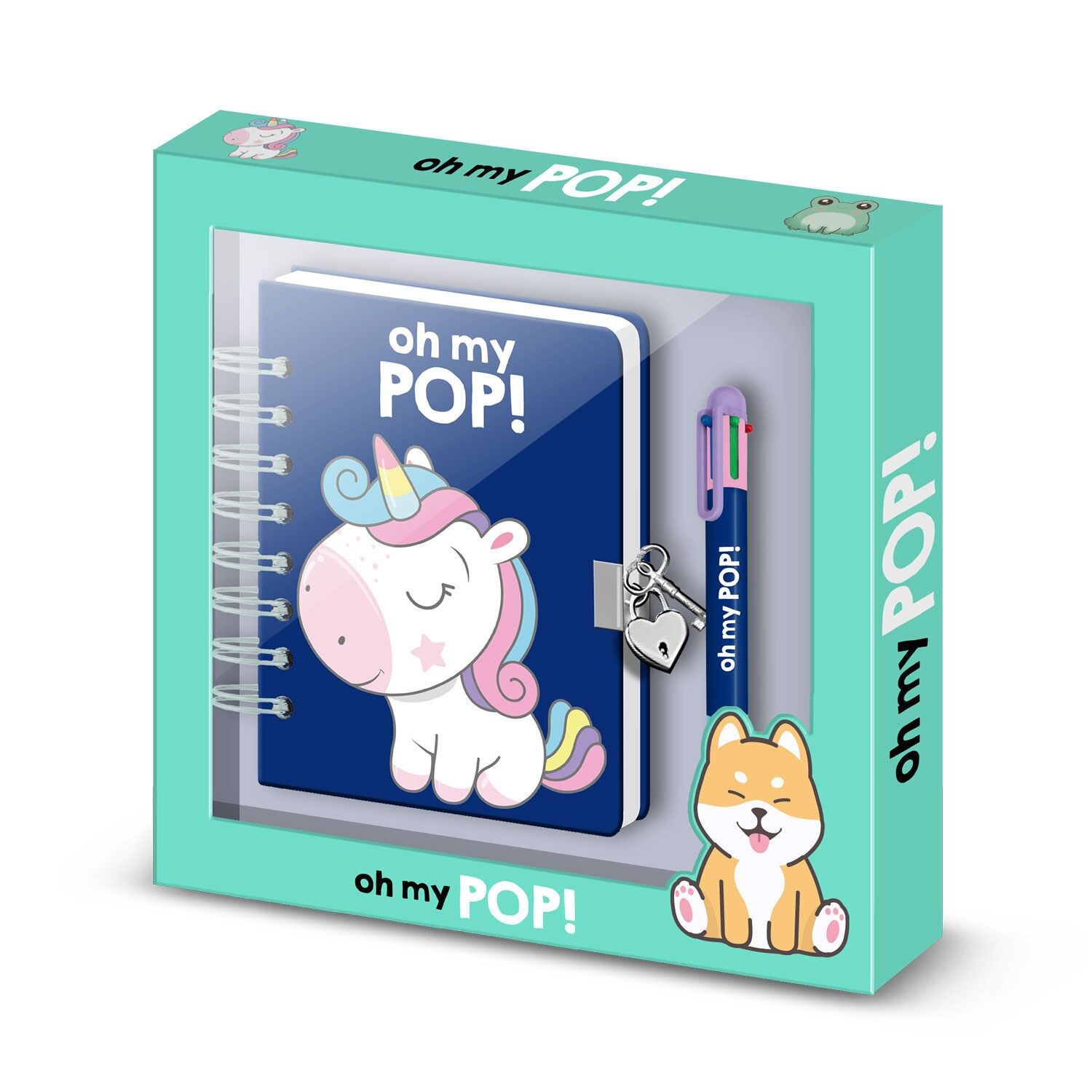 Oh My Pop Sweety – A5-Tagebuchpaket + 6-Farben-Stift, mehrfarbig